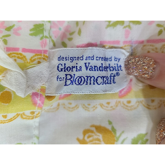 Vintage Gloria Vanderbilt Bloom Craft Curtain Panel Fabric Shower Curtain Floral - Picture 7 of 8